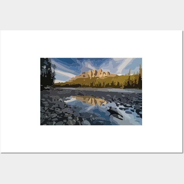 Castle Mountain Digital Painting Wall Art by gktb
